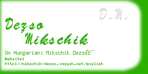 dezso mikschik business card